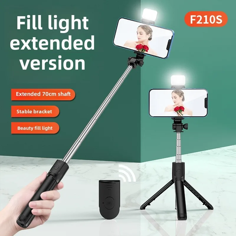 Trípode/palo Selfie inalámbrico con Bluetooth, trípode extensible remoto con luz LED para Selfie desmontable para teléfono inteligente Ios y Android - Imagen 3