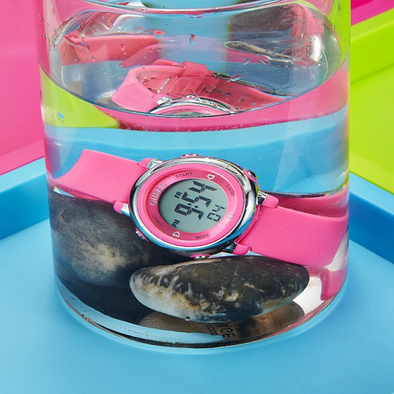 OHSEN Fashion Digital Child Kids Wristwatch Child Girls Silicone Strap 50M Swim Dive Sport Watch Boys Alarm Clock Gift 4