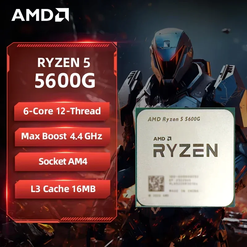 AMD Ryzen 5 5600G AMD R5 5600G CPU 6코어 12스레드 4.4GHz 언락 데스크탑 프로세서 소켓 AM4 게이밍 CPU (패키지 미포함)