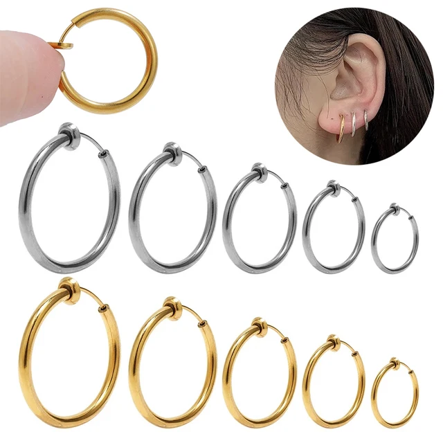2 Pendient De Clavos De Acero Inoxidable Negro Plateado De Moda Punk Joyas De Clavos De Tornillo Para Hombr Y Mujer - AliExprs