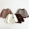 Children's Winter Round Neck 4 Color Korean Style Sweatshirt Children's Clothing Baby fleece-lined Boys and Girls Baby fleece-li 1
