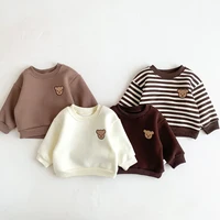 Children's Winter Round Neck 4 Color Korean Style Sweatshirt Children's Clothing Baby fleece-lined Boys and Girls Baby fleece-li 1