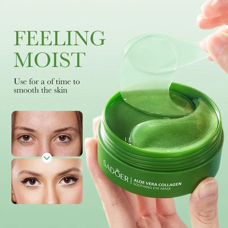 60pcs(30pair) SADOER Aloe Collagen Soothing Eye Mask Moisturizing Repair Eye Dry Eye Mask 5