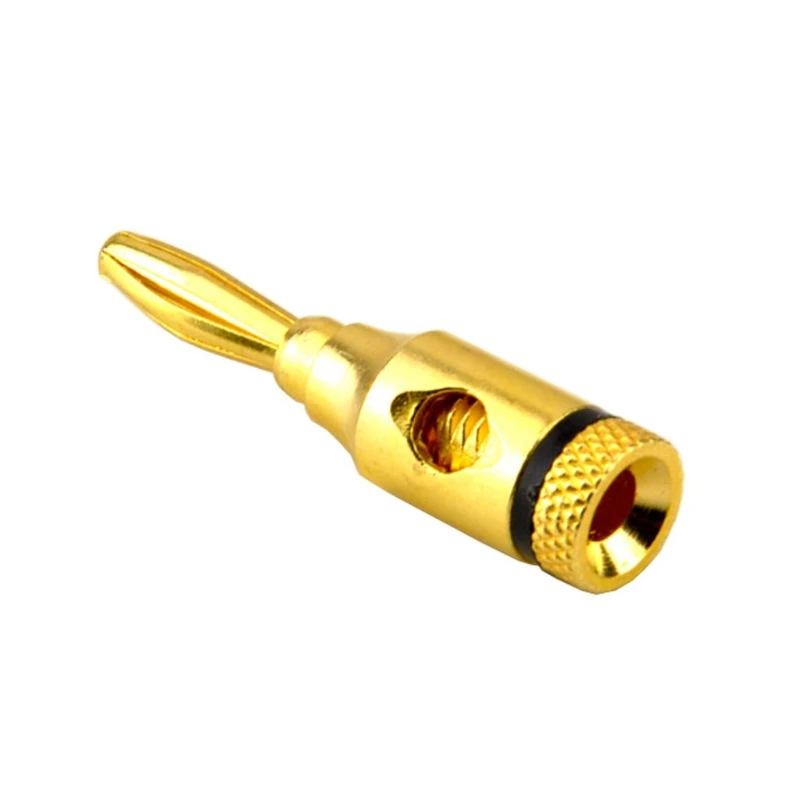 Banana plugs 4pcs Gold Plated Speaker Banana Plugs Open Screw Type Connector for Speaker Wire Home Theater