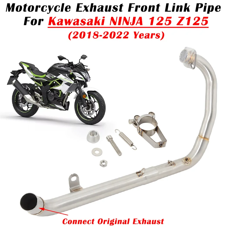 

Slip On For Kawasaki NINJA 125 Z125 NINJA125 2018 - 2022 Motorcycle Exhaust Escape Front Mid Link Pipe Connect Original Muffler