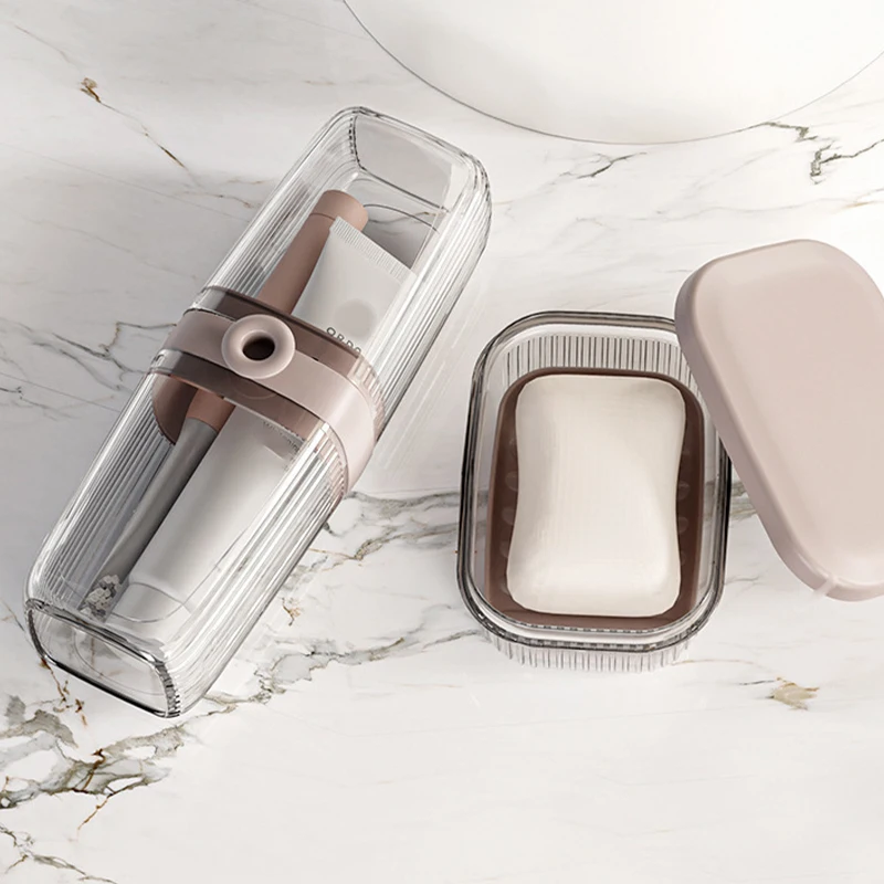 Compact and Durable Travel Toiletry Holder Set - Sealed and Dust-Proof Bathroom Storage Solution