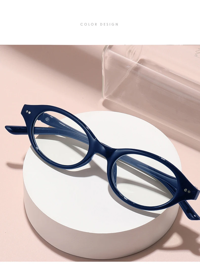 Ovale Retro-Lesebrille mit Bücherwurm, hochwertige und modische Einzellicht-Lesebrille 6106 – Detail 16