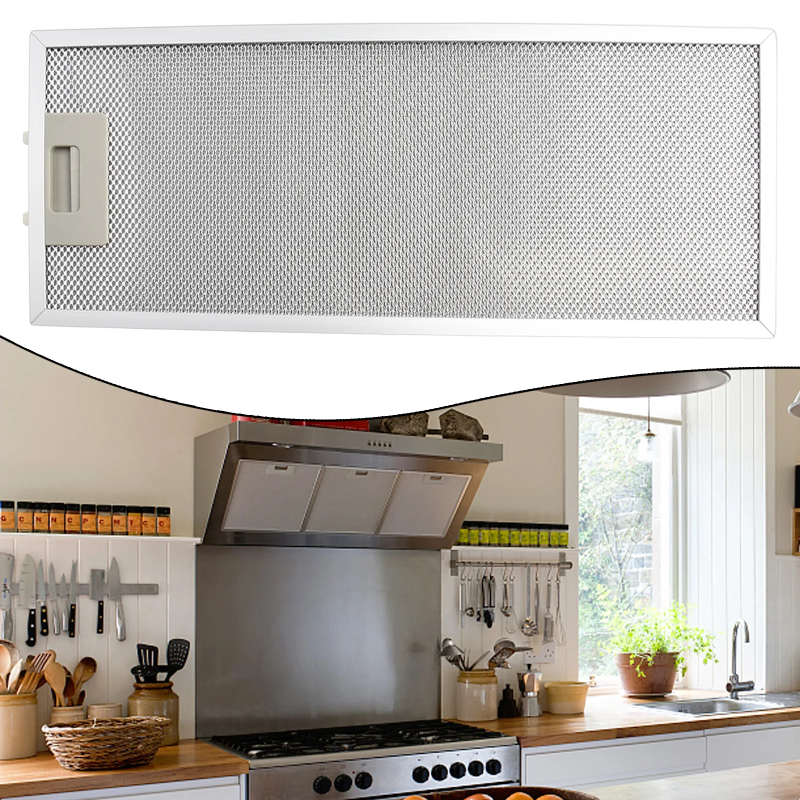 Description Picture 6 of itemSilver Cooker Hood Filters Metal Mesh Extractor Vent Filter 192x470x9mm Metal Grease Filters For Range Hoods Kitchen Product