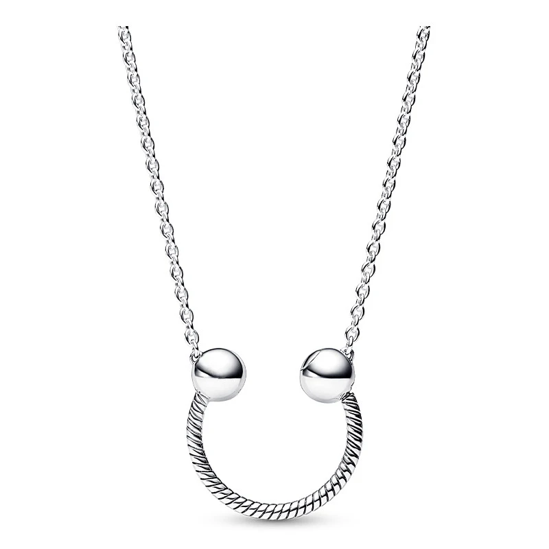 2023 Women's Popular 925 Silver Pav é Dense Two tone Twisted Ring Sign Dragon Necklace Light Luxury DIY Charm Jewelry