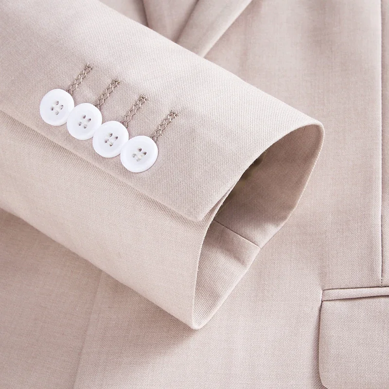 3 Pcs Set Suit Jacket Pants Vest / Fashion Men's Casual Boutique Double Breasted Solid Color Blazers Coat Trousers Waistcoat