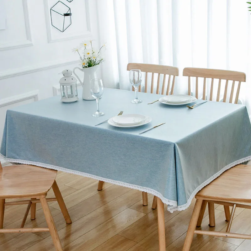 Nordic Style Rectangular Tablecloth Waterproof Oilproof Cotton Linen