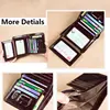 Men's Wallets RFID Blocking Genuine Leather Trifold Business Short Purse Wallet for Men with ID Window and Credit Card Holder 3