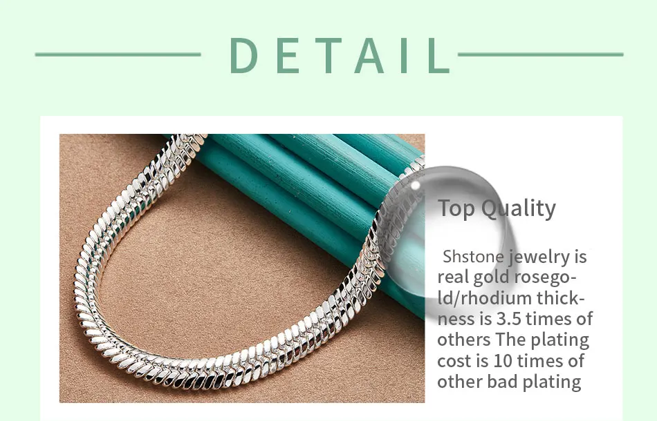 SHSTONE 925 Sterling Silber 10 mm 18 Zoll seitliche Schlangenkette Halsketten für Frauen Mann Verlobung Hochzeit Mode Charm Schmuck Geschenke – Detail 7