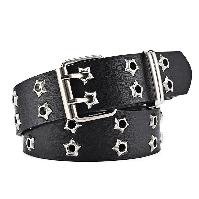 Cinto masculino de metal com novo estilo, moderno e minimalista, com fivela versátil, ideal para usar com jeans e outras peças femininas._voghion.com