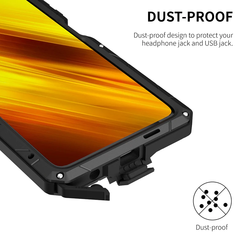 Imatch Case For Xiaomi 11 Poco X3 Nfc Heavy Duty Protection Armor Shockproof Hard Aluminum Metal Mobile Phone Cases Note 10 Pro