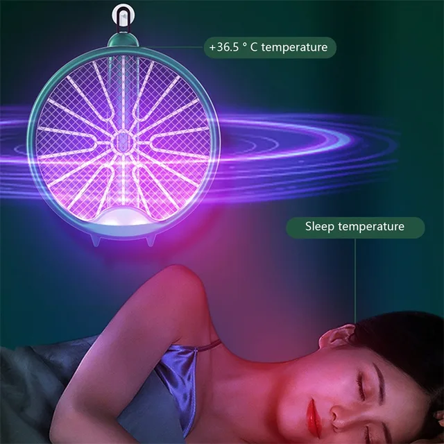 2 In-1 Légy Swatter Elektromos Ütő Újratölthető Hibás Zapper Hordozható Összecsukható Szúnyoggyilkos Csapda Otthoni Hálószoba Teraszra - Image 5