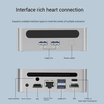 GenMachine AMD Ryzen5 4500U New Mini PC AMD GPU Windows 11 DDR4 8GB RAM + 256GB SSD Wifi6 BT5.2 HD Pc Gamer Computer 6