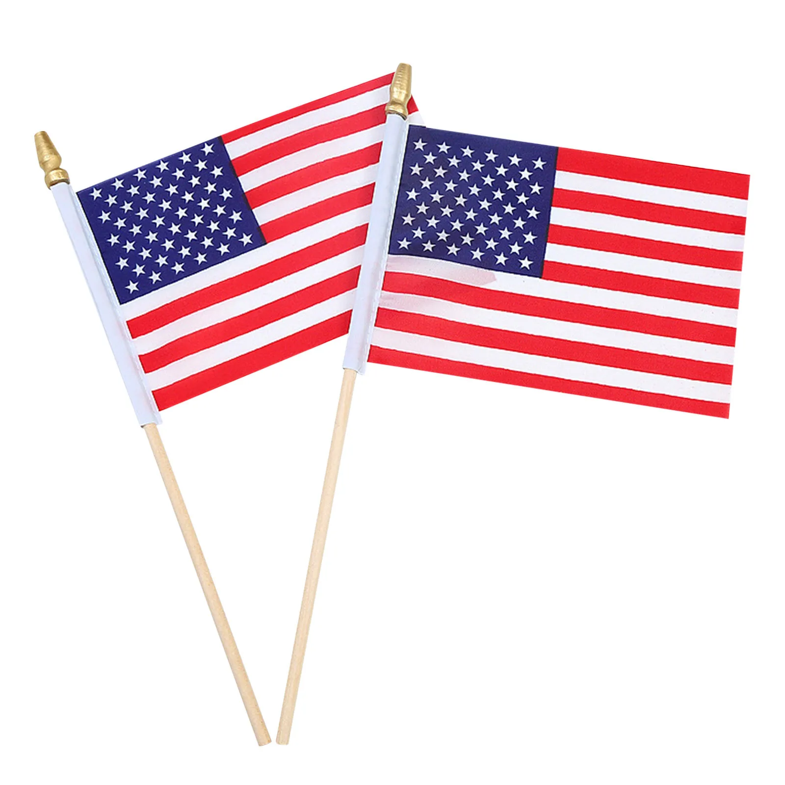 

12pcs 8in X 12in Usa Stick Flag American Us Handheld Mini Flag Ensign Pole United States Hand Held Stick Flag Banner In Stock