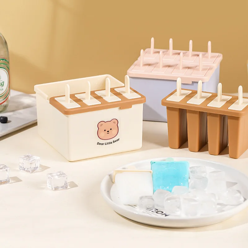 Popsicle and ice cream mold, food-grade with lid, a homemade ice cream magic tool for making Popsicle and ice cube boxe