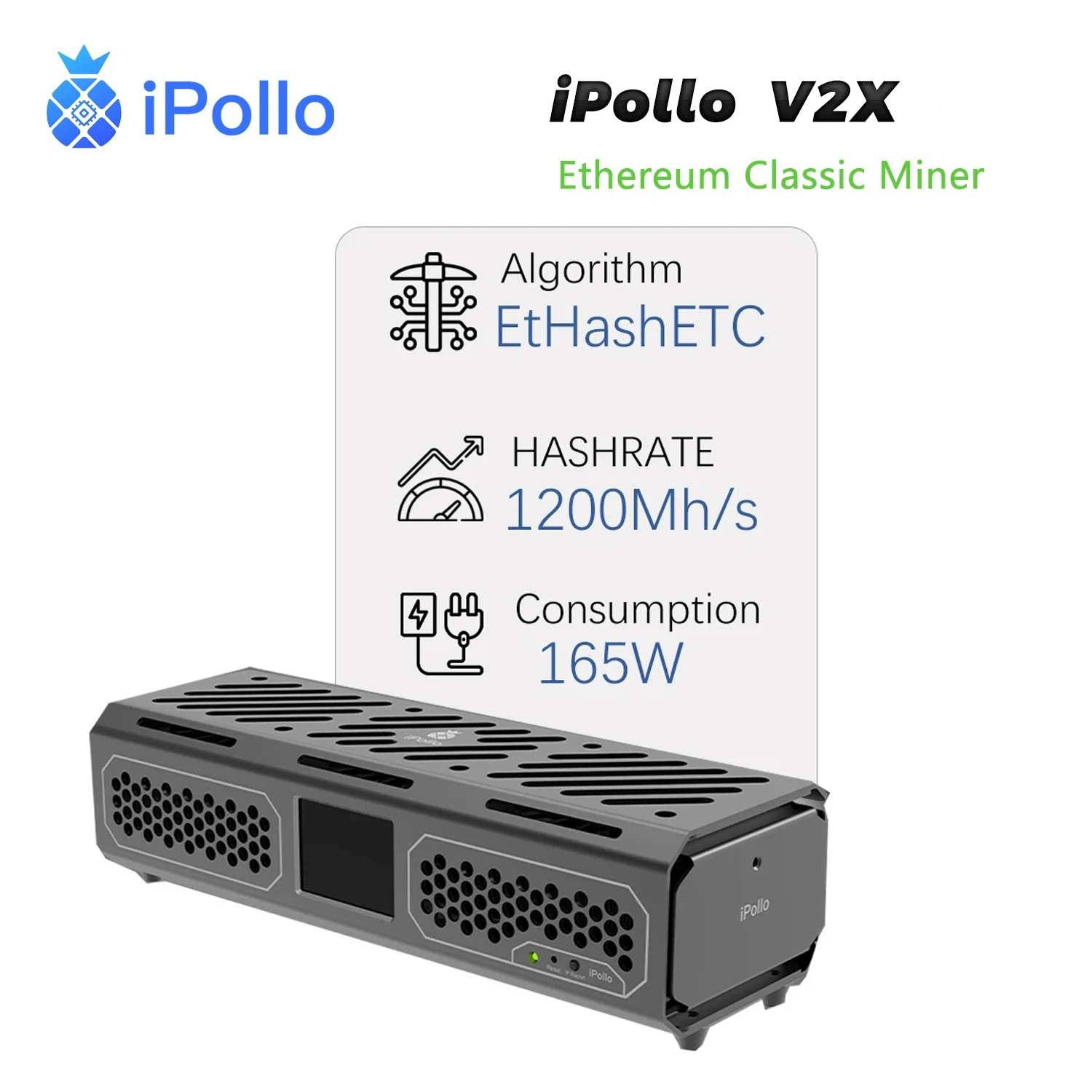 새로운 iPollo V2X 1200Mh/s 165W ETC 채굴기 ETCHash 알고리즘 ipollo ETC ASIC 채굴기 V2X  1.2G ETC 채굴 머신 ETC 코인 저소음 - AliExpress
