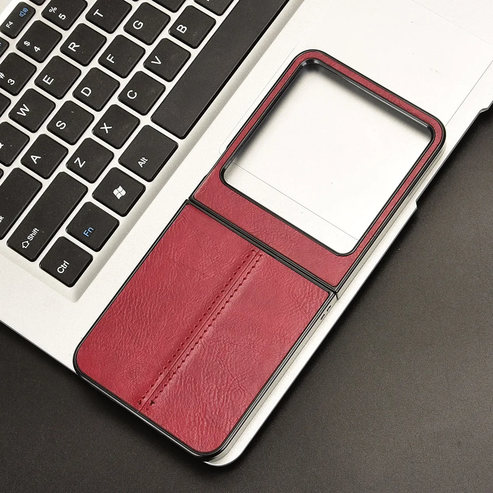 Luxury Leather Skin Texture Ultra-Thin Slim Back Cover for Tecno Phantom V Flip 2
