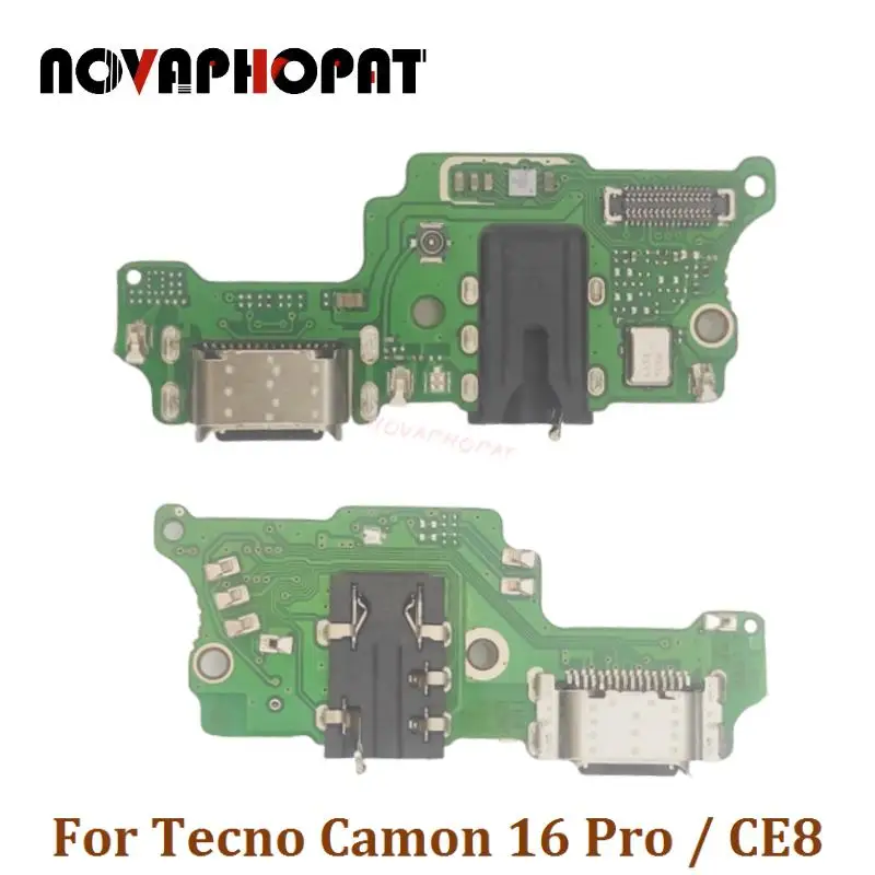 

Novaphopat For Tecno Camon 16 Pro / CE8 USB Dock Charger Port Plug Headphone Audio Jack Microphone MIC Flex Cable Charging Board
