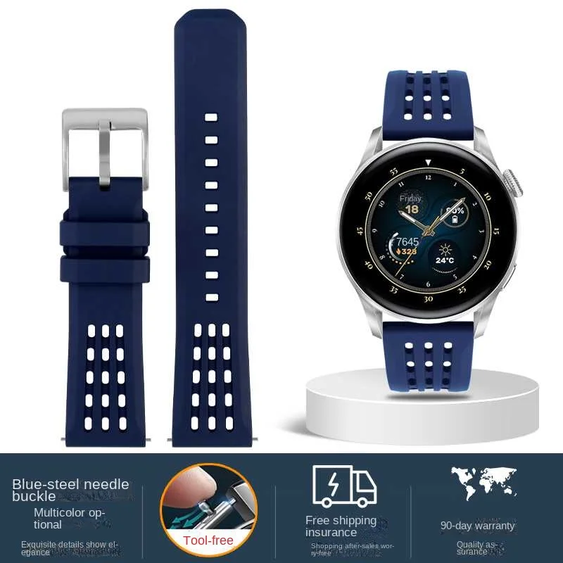 thumbnail image 1 of Correa de caucho fluorado nueva para reloj Omega Seiko de liberación rápida de 20 a 22 mm, correa de silicona Tropic para reloj inteligente Huawei, 1 of 5