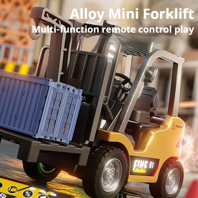 حار 1/64 RC سيارة صغيرة الهندسة سيارة مزدوجة التحكم عن بعد سبيكة التحكم عن بعد الهندسة سيارات الصبي سطح المكتب هدايا العيد اللعب 2