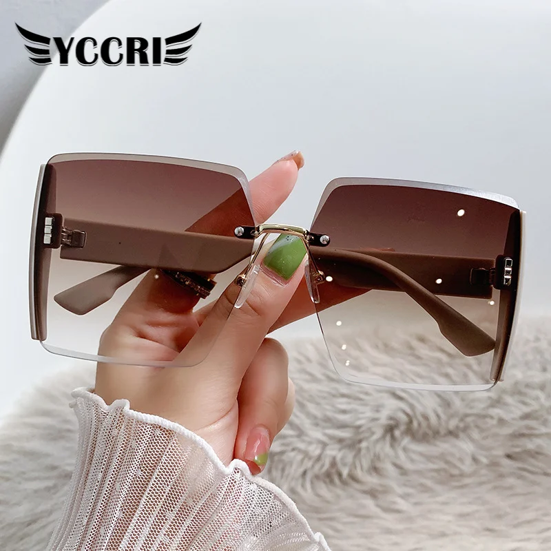 

Leisure Fashion New Rimless Sunglasses Colorful Large Frame Women's Sunglasses Trendy Sunglasses Sunglasses for Women
