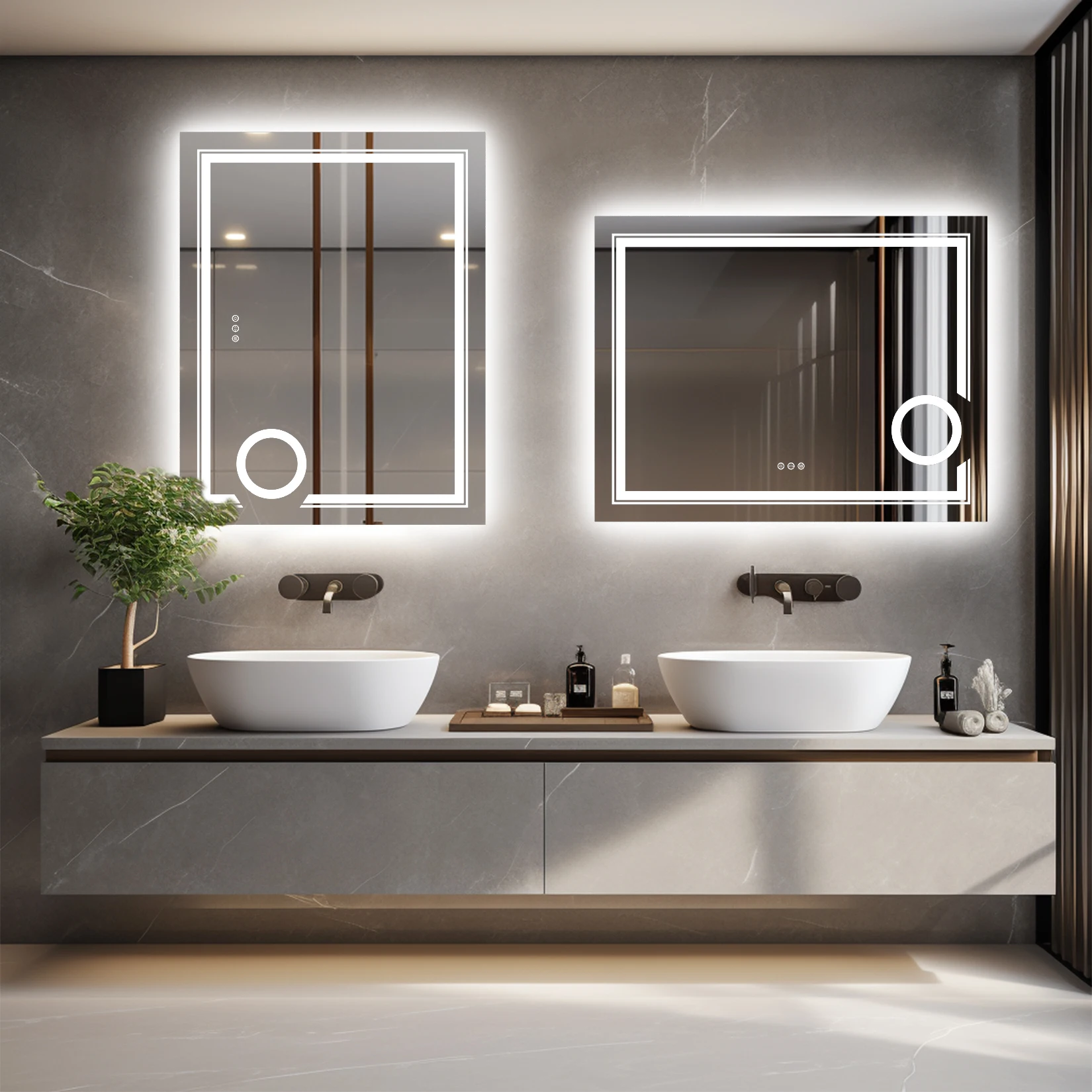 LUVODI LED Mirror Bathroom Wall Mounted 3 Magnifying Mirror for Washroom Toliet Shower Vanity Makeup Shaving Mirrors 2