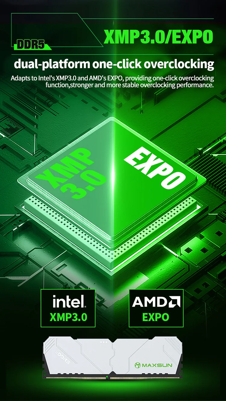 Description Picture 5 of itemMAXSUN New DDR5 Memory RAM 16GB 5600MHz DDR5 Ram Desktop Memory 288Pin Dimm 1.25V Computer components Gaming Computer Rams