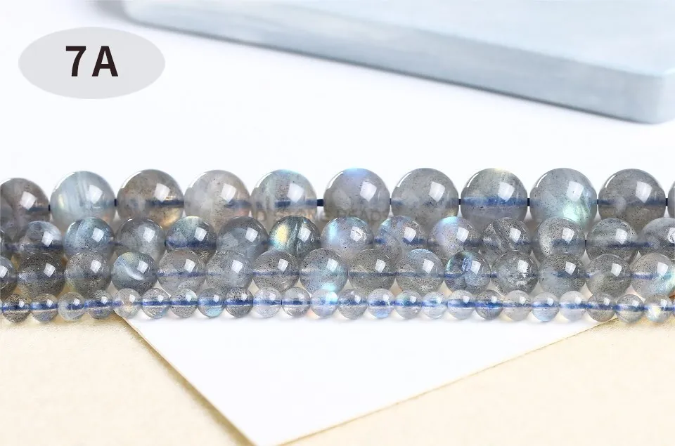 High Quality Natural Grey Labradorite Moonstone Round Loose Spacer Beads For Jewelry Making DIY Bracelet Necklace Accessories