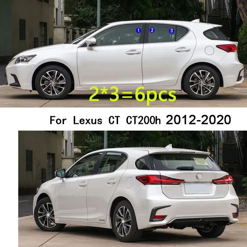 For Lexus CT CT200h 2012 2013 2014 2015-Car PC Material Pillar Post Cover Door Trim Window Molding Sticker Parts