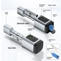 RAYKUBE V1 สมาร์ทล็อคกระบอกด้วย Tuya BLE ลายนิ้วมือ IC Card รหัสผ่านปลดล็อครวม 3 * แบตเตอรี่ AAA ติดตั้งง่าย 4