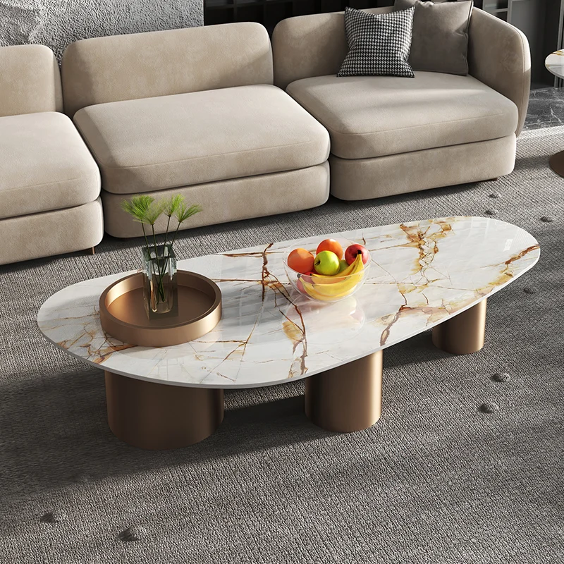 

Light Luxury Rock Plate Tea Table Living Room Household Minimalist Modern Tea Table Alien Designer Villa Quiet Wind Tea Table Co