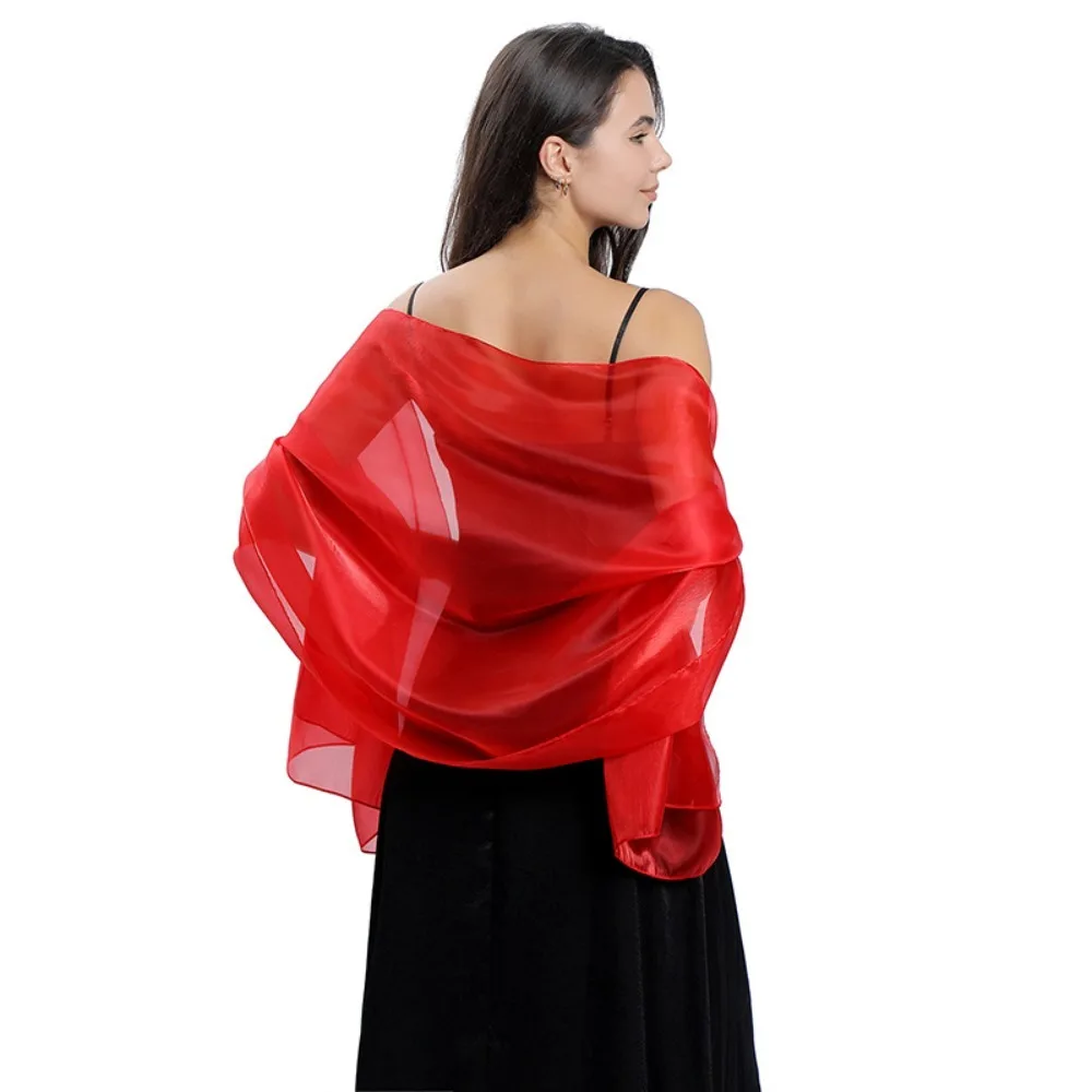 

Pure Color Scarf Fashion Bridal Bridesmaid Headscarf Wedding Party Long Lady Cape Wraps Women