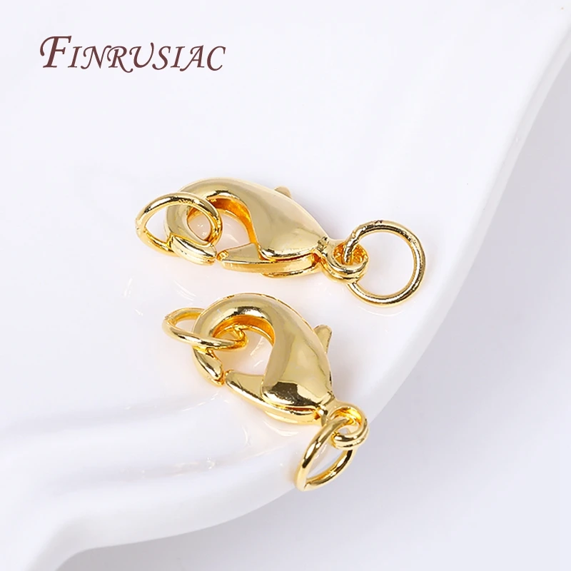 

10Pcs Wholesale Lobster Clasps with 2 Closed Rings Hooks Connectors Clasp For Bracelet Necklace DIY Jewelry Making Supplies