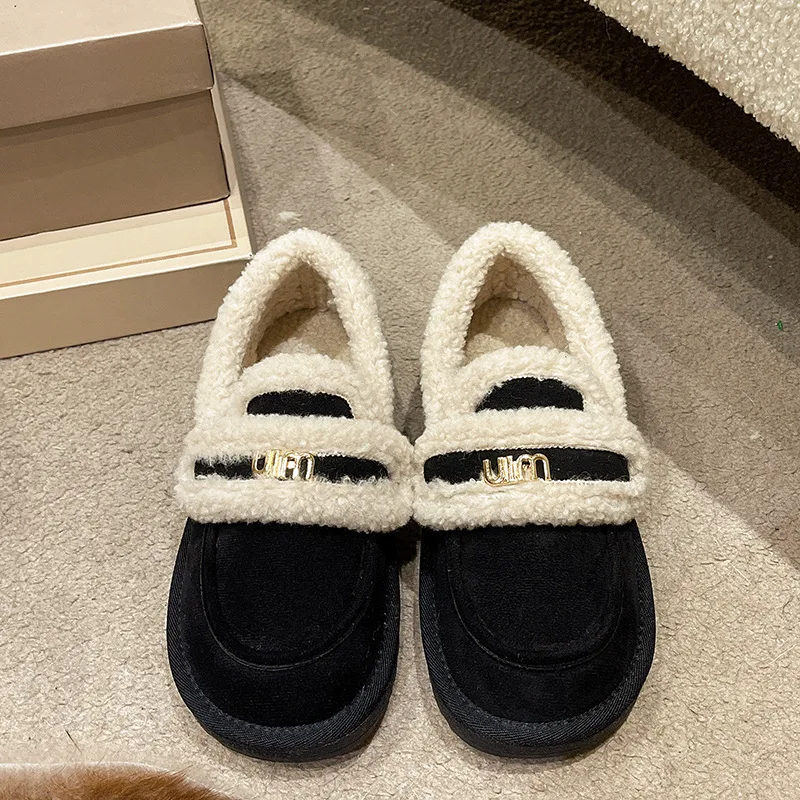 2023 New Winter Snow Boots Women Cashmere Warm Cotton Shoes Soft Comfort Girls Thick Sole Furry Shoes Ladies Casual Plush Boots