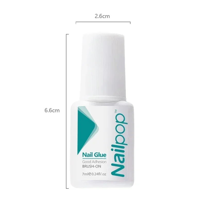 Nailpop Nail Glue for False Tips Glitter Acrylic Nail Art Adhesive Manicure Tool Rhinestone Glue Bottle Cap with Brush 2pcs 6