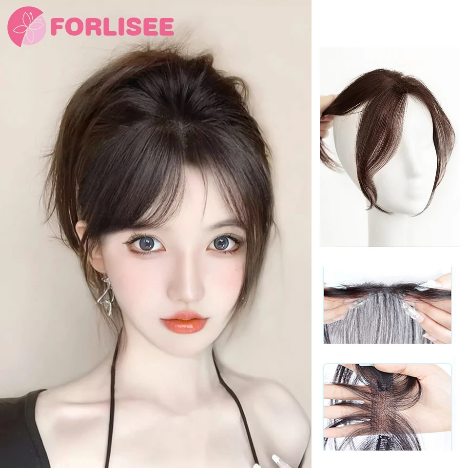 

FORLISEE 3D Octagonal Bangs Wig With A Top Patch For Natural Fluffy And White Hair Covering On The Forehead Wig Patch