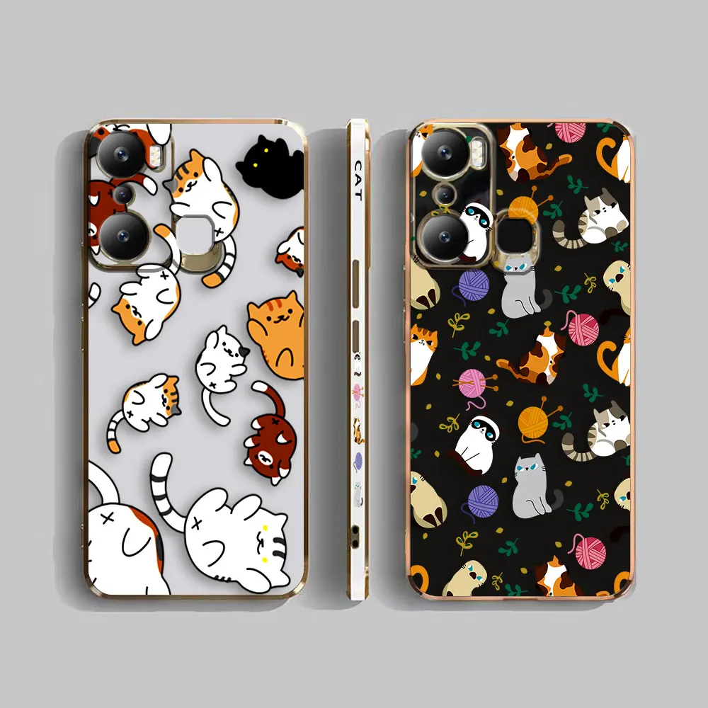 

Cover Smooth E-TPU Phone Case Infinix HOT 40I 30I 30 20 20S 20I 12 12I 11 10 10S 10I GT10 PLAY PRO Case Cute Cats Of All Colors