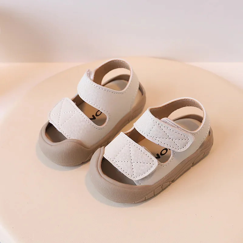 thumbnail image 1 of Zapatos sencillos de bebé para mujer, sandalias de fondo suave anticolisión para niños de 1 a 3 años, zapatos de playa para aprender a caminar, 1 of 4