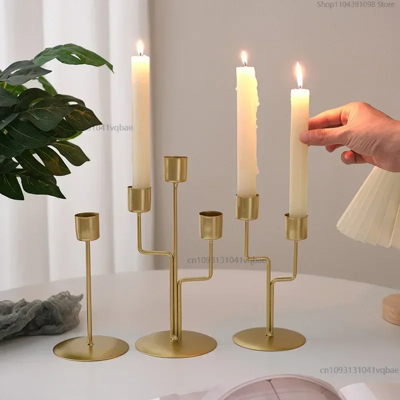 Candlestick Crafts Desk Candle Ornament Candle Holder For Dining Room Thanksgiving Wedding Festivals Romantic Decorations Candle Holders