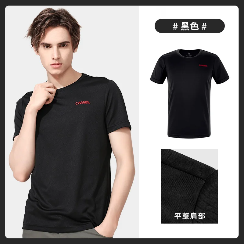 GOLDEN CAMEL Men's T-shirt Summer Quick-dry Short-sleeved Running Shirts Fitness Top Tactical Clothing