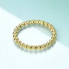 Fashion 2mm Bead Simple Thin Stainless Steel Rings For Women Gold Color Finger Ring Jewelry Wholesale Lots 5
