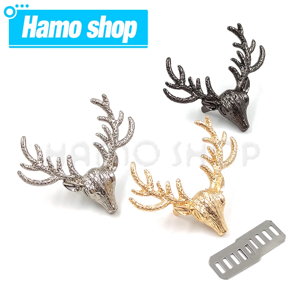 

1pc 60x50mm Metal Deer Shape Clasp Buckles for Bag Purse Hat Decor Hardware DIY Leather Craft Accessory Purse Strap Accessories