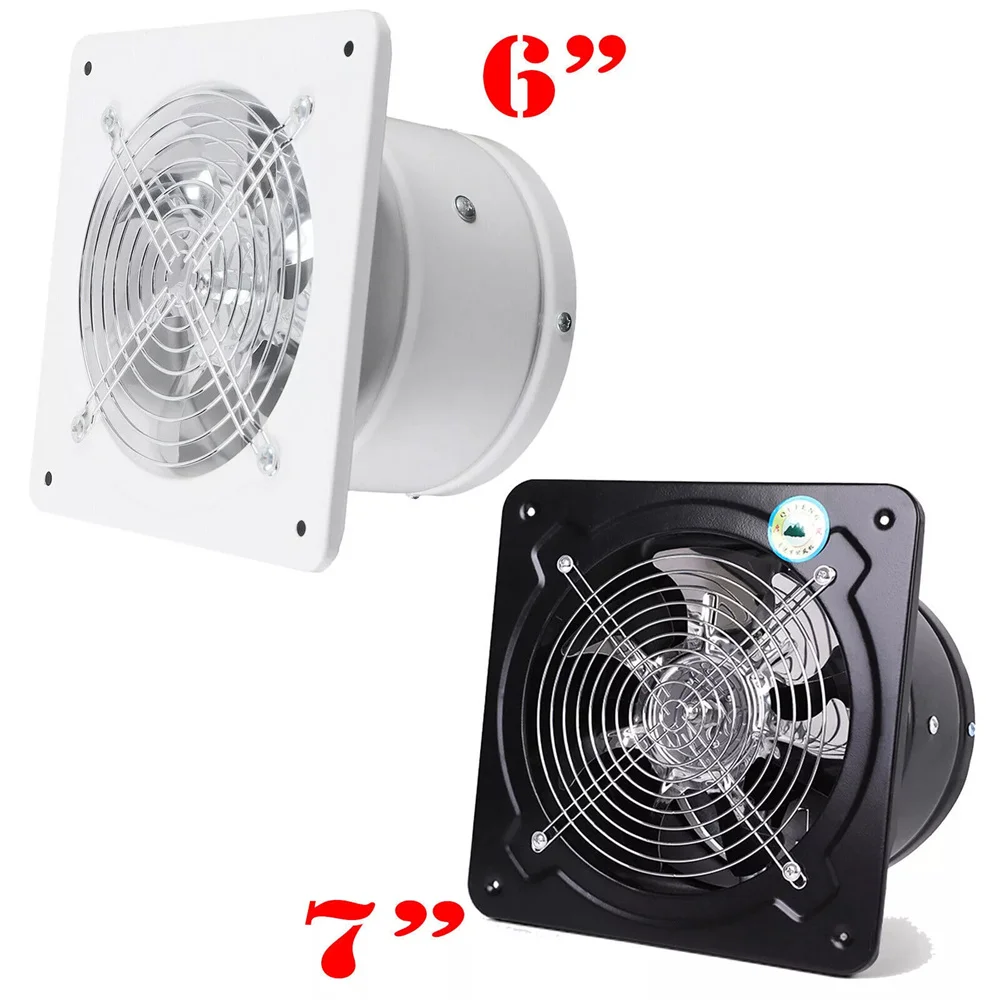 6" Exhaust Fan Energy-saving Wall Mounted Vent Fan Anti-Mosquito Design Ventilator Extractor for Bathroom Kitchen Toilet