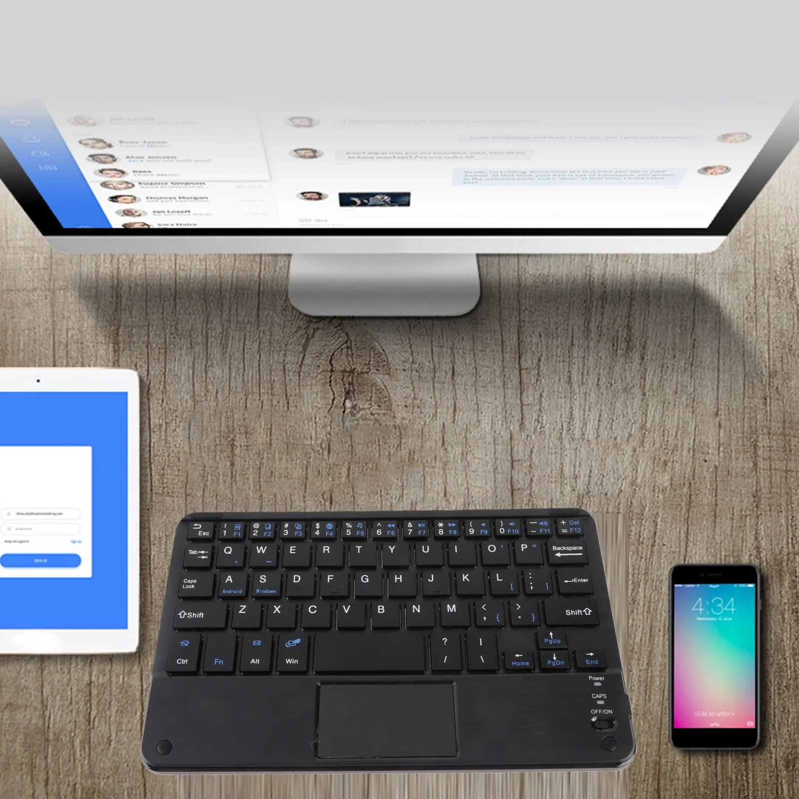 UltraSlim Mini Wireless Bluetooth Keyboard with Touchpad