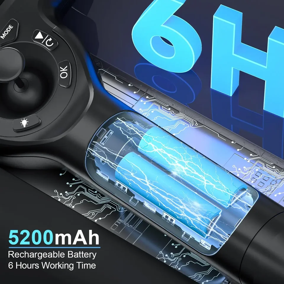 360 ° 조이스틱 관절 산업 등급 보어스코프, 6mm 4 웨이, 5 인치 IPS 1MP 내시경 검사 카메라, 6LED 조명