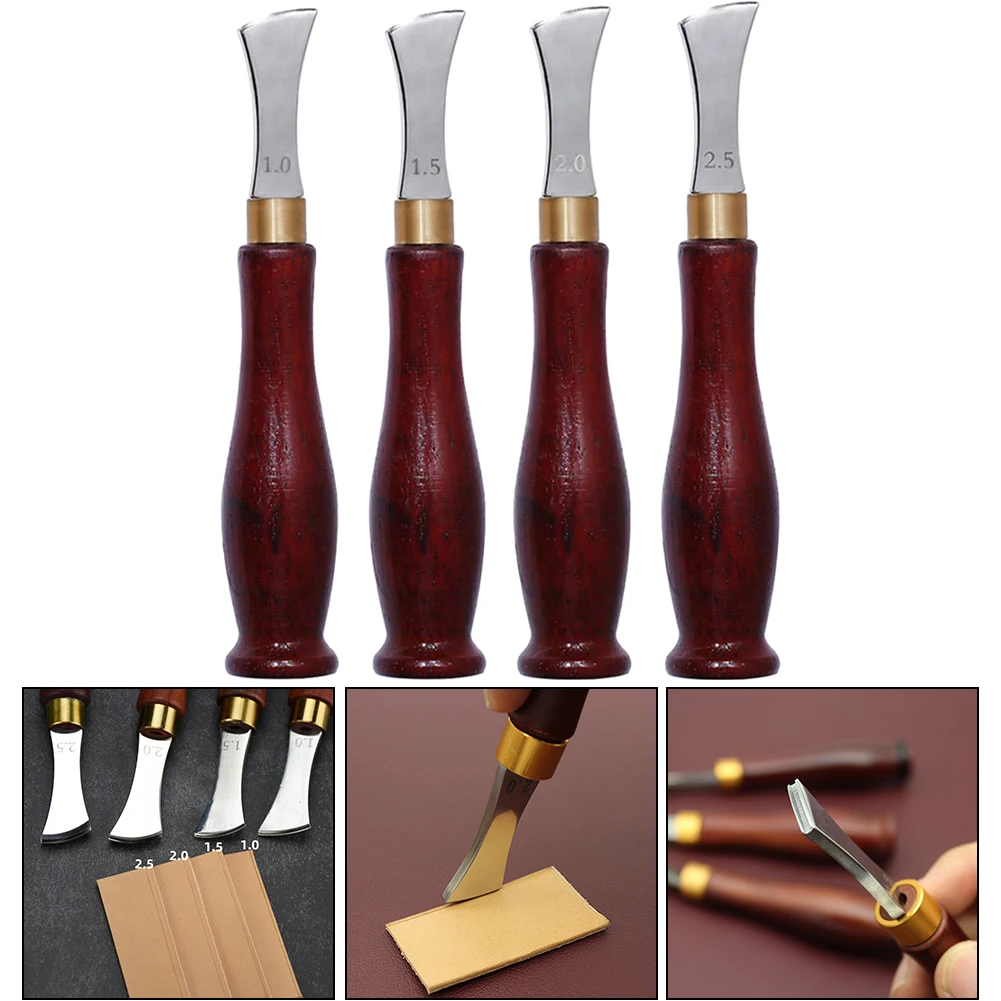 Leather Craft Tool Edge Creaser Leather Crimping Leather Wiring Pressure Line Tool DIY Fan-shaped Processing Sewing Tools